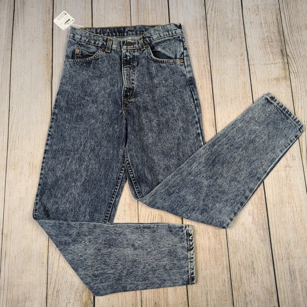 Levi's 550 Jeans Vintage Orange Tab Acid Wash‎ Relaxed Fit Denim Pants W30 L30